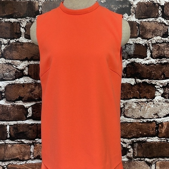 Finders Keepers Dress Coral Orange High Neck Split Front Size Medium - Picture 3 of 13